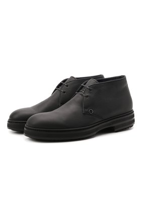 Мужские кожаные ботинки ZILLI черного цвета, арт. MDU-A095/008 | Фото 1 (Материал внутренний: Текстиль; Мужское Кросс-КТ: Ботинки-обувь, Дезерты-обувь; Подошва: Массивная; Материал внешний: Кожа; Материал утеплителя: Без утеплителя)