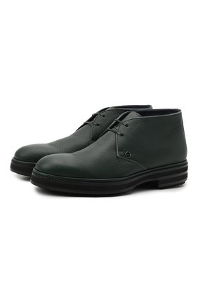 Мужские кожаные ботинки ZILLI зеленого цвета, арт. MDU-A095/008 | Фото 1 (Материал внутренний: Текстиль; Мужское Кросс-КТ: Ботинки-обувь, Дезерты-обувь; Подошва: Массивная; Материал внешний: Кожа; Материал утеплителя: Без утеплителя; Региональные ограничения белый список (Axapta Mercury): RU)