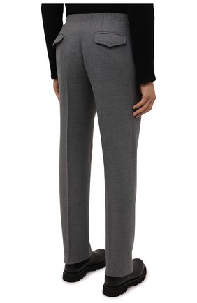 Мужские шерстяные брюки ZILLI серого цвета, арт. M0W-40-38P-F6415/0001 | Фото 4 (Материал внешний: Шерсть; Длина (брюки, джинсы): Стандартные; Стили: Классический; Случай: Формальный; Материал подклада: Купро)