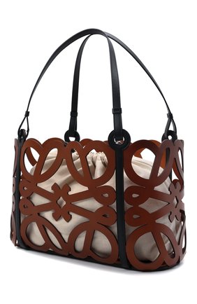 Женский сумка-тоут anagram LOEWE коричневого цвета, арт. A717Q04X01 | Фото 5 (Сумки-технические: Сумки-шопперы; Материал: Натуральная кожа; Размер: large)
