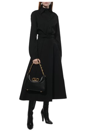 Женская шерстяная рубашка JIL SANDER черного цвета по цене 65750 руб., арт. JSWT605206-WT202500 | Фото 2 Женская шерстяная рубашка JIL SANDER черного цвета, арт. JSWT605206-WT202500 | Фото 2 (Материал внешний: Шерсть; Стили: Минимализм; Рукава: Длинные; Принт: Без принта; Женское Кросс-КТ: Рубашка-одежда; Длина (для топов): Стандартные, Удлиненные)