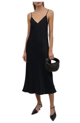 Женское платье из вискозы JIL SANDER темно-синего цвета по цене 76450 руб., арт. JSWT506606-WT381500 | Фото 2 Женское платье из вискозы JIL SANDER темно-синего цвета, арт. JSWT506606-WT381500 | Фото 2 (Материал внешний: Вискоза; Стили: Минимализм; Случай: Вечерний; Женское Кросс-КТ: Сарафаны; Длина Ж (юбки, платья, шорты): Миди)