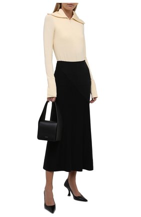 Женская юбка из вискозы JIL SANDER черного цвета по цене 53250 руб., арт. JSCT725013-WT397908 | Фото 2 Женская юбка из вискозы JIL SANDER черного цвета, арт. JSCT725013-WT397908 | Фото 2 (Материал внешний: Вискоза; Стили: Минимализм; Длина Ж (юбки, платья, шорты): Миди)