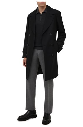 Мужское шерстяное поло CORNELIANI темно-серого цвета по цене 34450 руб., арт. 88M509-1825151/00 | Фото 2 Мужское шерстяное поло CORNELIANI темно-серого цвета, арт. 88M509-1825151/00 | Фото 2 (Материал внешний: Шерсть; Кросс-КТ: Трикотаж; Застежка: Молния; Стили: Кэжуэл; Рукава: Длинные; Длина (для топов): Стандартные)