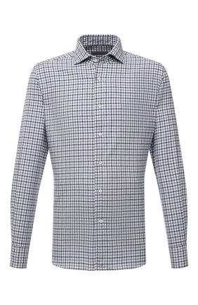 Мужская хлопковая рубашка CORNELIANI голубого цвета по цене 23550 руб., арт. 88P156-1811538/00 | Фото 1 Мужская хлопковая рубашка CORNELIANI голубого цвета, арт. 88P156-1811538/00 | Фото 1 (Материал внешний: Хлопок; Случай: Повседневный; Принт: Клетка; Рукава: Длинные; Рубашки М: Slim Fit; Манжеты: На пуговицах; Воротник: Акула; Стили: Кэжуэл; Длина (для топов): Стандартные)