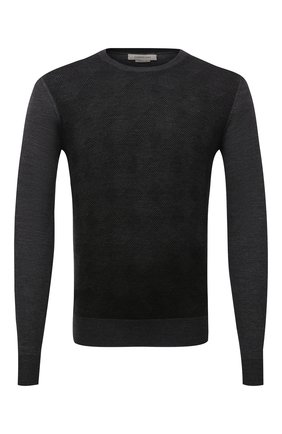 Мужской шерстяной джемпер CORNELIANI темно-серого цвета по цене 29300 руб., арт. 88M508-1825151/00 | Фото 1 Мужской шерстяной джемпер CORNELIANI темно-серого цвета, арт. 88M508-1825151/00 | Фото 1 (Материал внешний: Шерсть; Мужское Кросс-КТ: Джемперы; Принт: Без принта; Вырез: Круглый; Рукава: Длинные; Стили: Кэжуэл; Длина (для топов): Стандартные)