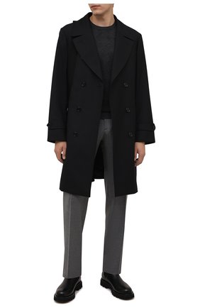 Мужской шерстяной джемпер CORNELIANI темно-серого цвета по цене 29300 руб., арт. 88M508-1825151/00 | Фото 2 Мужской шерстяной джемпер CORNELIANI темно-серого цвета, арт. 88M508-1825151/00 | Фото 2 (Материал внешний: Шерсть; Мужское Кросс-КТ: Джемперы; Принт: Без принта; Вырез: Круглый; Рукава: Длинные; Стили: Кэжуэл; Длина (для топов): Стандартные)