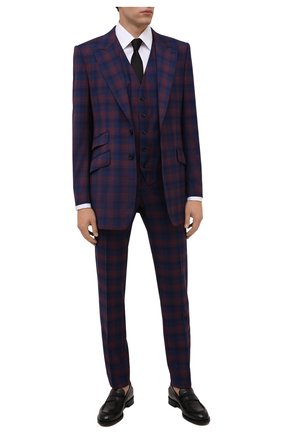 Мужской шерстяной костюм-тройка DOLCE & GABBANA синего цвета по цене 262500 руб., арт. GKGLMT/FQ2LX | Фото 1 Мужской шерстяной костюм-тройка DOLCE & GABBANA синего цвета, арт. GKGLMT/FQ2LX | Фото 1 (Материал подклада: Шелк; Материал внешний: Шерсть; Стили: Классический; Костюмы М: Костюм-тройка, Однобортный; Рукава: Длинные)