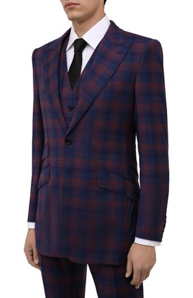 Мужской шерстяной костюм-тройка DOLCE & GABBANA синего цвета по цене 262500 руб., арт. GKGLMT/FQ2LX | Фото 2 Мужской шерстяной костюм-тройка DOLCE & GABBANA синего цвета, арт. GKGLMT/FQ2LX | Фото 2 (Материал подклада: Шелк; Материал внешний: Шерсть; Стили: Классический; Костюмы М: Костюм-тройка, Однобортный; Рукава: Длинные)
