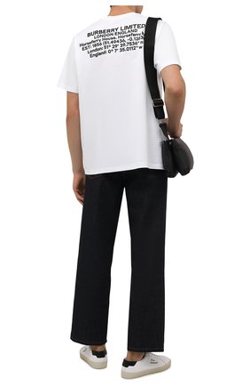 Мужская хлопковая футболка BURBERRY белого цвета, арт. 8045545 | Фото 2 (Рукава: Короткие; Длина (для топов): Стандартные; Принт: С принтом; Материал внешний: Хлопок; Стили: Кэжуэл)