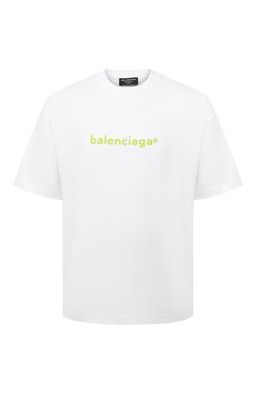 Мужская хлопковая футболка BALENCIAGA белого цвета по цене 33550 руб., арт. 612966/TIV54 | Фото 1 Мужская хлопковая футболка BALENCIAGA белого цвета, арт. 612966/TIV54 | Фото 1 (Материал внешний: Хлопок; Принт: С принтом; Рукава: Короткие; Длина (для топов): Стандартные; Стили: Спорт-шик; Shop in Shop M: Футболки)