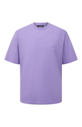 Мужская хлопковая футболка BALENCIAGA сиреневого цвета по цене 36400 руб., арт. 612966/TLV99 | Фото 1 Мужская хлопковая футболка BALENCIAGA сиреневого цвета, арт. 612966/TLV99 | Фото 1 (Материал внешний: Хлопок; Принт: Без принта; Рукава: Короткие; Стили: Спорт-шик; Длина (для топов): Стандартные; Shop in Shop M: Футболки)