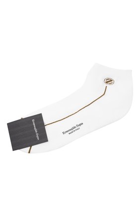 Мужские хлопковые носки ERMENEGILDO ZEGNA белого цвета по цене 2255 руб., арт. N5V024460 | Фото 1 Мужские хлопковые носки ERMENEGILDO ZEGNA белого цвета, арт. N5V024460 | Фото 1 (Материал внешний: Хлопок; Кросс-КТ: бельё)