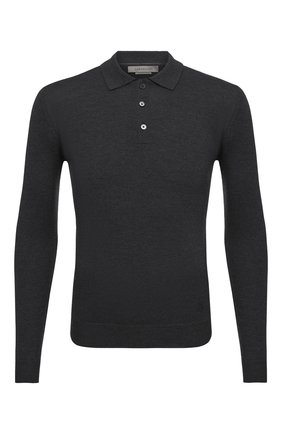 Мужское шерстяное поло CORNELIANI темно-серого цвета по цене 25250 руб., арт. 88M507-1825100/00 | Фото 1 Мужское шерстяное поло CORNELIANI темно-серого цвета, арт. 88M507-1825100/00 | Фото 1 (Материал внешний: Шерсть; Рукава: Длинные; Кросс-КТ: Трикотаж; Стили: Классический; Застежка: Пуговицы; Длина (для топов): Стандартные)