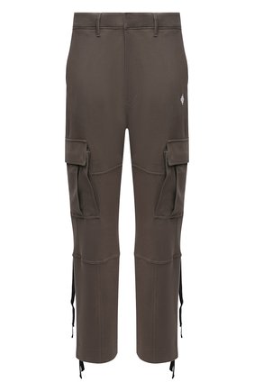 Мужские хлопковые брюки-карго MARCELO BURLON хаки цвета, арт. CMCH030F21JER001 | Фото 1 (Материал внешний: Хлопок; Длина (брюки, джинсы): Стандартные; Случай: Повседневный; Силуэт М (брюки): Карго; Стили: Гранж)