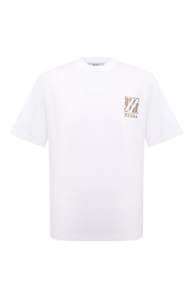Мужская хлопковая футболка Z ZEGNA белого цвета, арт. VY364/ZZ651T | Фото 1 (Материал внешний: Хлопок; Принт: С принтом; Рукава: Короткие; Стили: Кэжуэл; Длина (для топов): Стандартные)