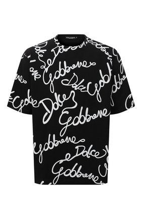 Мужская хлопковая футболка DOLCE & GABBANA черного цвета по цене 76000 руб., арт. G8NB7T/HU7IL | Фото 1 Мужская хлопковая футболка DOLCE & GABBANA черного цвета, арт. G8NB7T/HU7IL | Фото 1 (Материал внешний: Хлопок; Принт: С принтом; Рукава: Короткие; Стили: Гламурный; Длина (для топов): Стандартные)