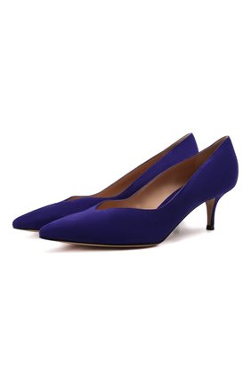 Женские замшевые туфли GIANVITO ROSSI синего цвета по цене 48600 руб., арт. G21265.55RIC.CAMINDI | Фото 1 Женские замшевые туфли GIANVITO ROSSI синего цвета, арт. G21265.55RIC.CAMINDI | Фото 1 (Подошва: Плоская; Материал внутренний: Натуральная кожа; Каблук высота: Низкий; Каблук тип: Kitten heel)