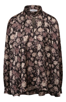 Женская блузка BALENCIAGA коричневого цвета по цене 86900 руб., арт. 595072/TLL82 | Фото 1 Женская блузка BALENCIAGA коричневого цвета, арт. 595072/TLL82 | Фото 1 (Материал внешний: Синтетический материал; Рукава: Длинные; Длина (для топов): Стандартные; Стили: Романтичный; Принт: С принтом; Женское Кросс-КТ: Блуза-одежда)