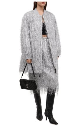 Женская юбка DRIES VAN NOTEN серебряного цвета по цене 99500 руб., арт. 212-010845-3176 | Фото 2 Женская юбка DRIES VAN NOTEN серебряного цвета, арт. 212-010845-3176 | Фото 2 (Материал внешний: Металлизированное волокно; Материал подклада: Шелк; Стили: Гламурный; Женское Кросс-КТ: Юбка-одежда; Длина Ж (юбки, платья, шорты): До колена)