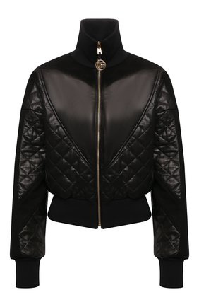 Женский кожаный бомбер DOLCE & GABBANA черного цвета по цене 281500 руб., арт. F9I90L/HULMY | Фото 1 Женский кожаный бомбер DOLCE & GABBANA черного цвета, арт. F9I90L/HULMY | Фото 1 (Рукава: Длинные; Материал подклада: Синтетический материал; Длина (верхняя одежда): Короткие; Стили: Спорт-шик; Женское Кросс-КТ: Замша и кожа; Кросс-КТ: Куртка)