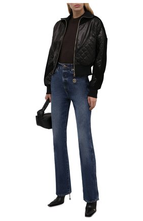 Женский кожаный бомбер DOLCE & GABBANA черного цвета по цене 281500 руб., арт. F9I90L/HULMY | Фото 2 Женский кожаный бомбер DOLCE & GABBANA черного цвета, арт. F9I90L/HULMY | Фото 2 (Рукава: Длинные; Материал подклада: Синтетический материал; Длина (верхняя одежда): Короткие; Стили: Спорт-шик; Женское Кросс-КТ: Замша и кожа; Кросс-КТ: Куртка)