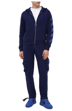 Мужские кожаные кеды out of office OFF-WHITE синего цвета по цене 34350 руб., арт. 0MIA189F21LEA0024510 | Фото 2 Мужские кожаные кеды out of office OFF-WHITE синего цвета, арт. 0MIA189F21LEA0024510 | Фото 2 (Подошва: Массивная; Материал внутренний: Текстиль; Материал внешний: Кожа)
