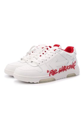 Мужские кожаные кеды out of office OFF-WHITE белого цвета по цене 34350 руб., арт. 0MIA189F21LEA0030125 | Фото 1 Мужские кожаные кеды out of office OFF-WHITE белого цвета, арт. 0MIA189F21LEA0030125 | Фото 1 (Материал внутренний: Текстиль; Подошва: Массивная)