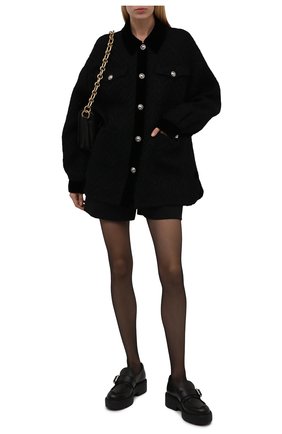 Женские кожаные лоферы MIU MIU черного цвета, арт. 5D609D-3AQP-F0002-055 | Фото 2 (Подошва: Платформа; Каблук высота: Низкий; Каблук тип: Устойчивый; Материал внешний: Кожа)