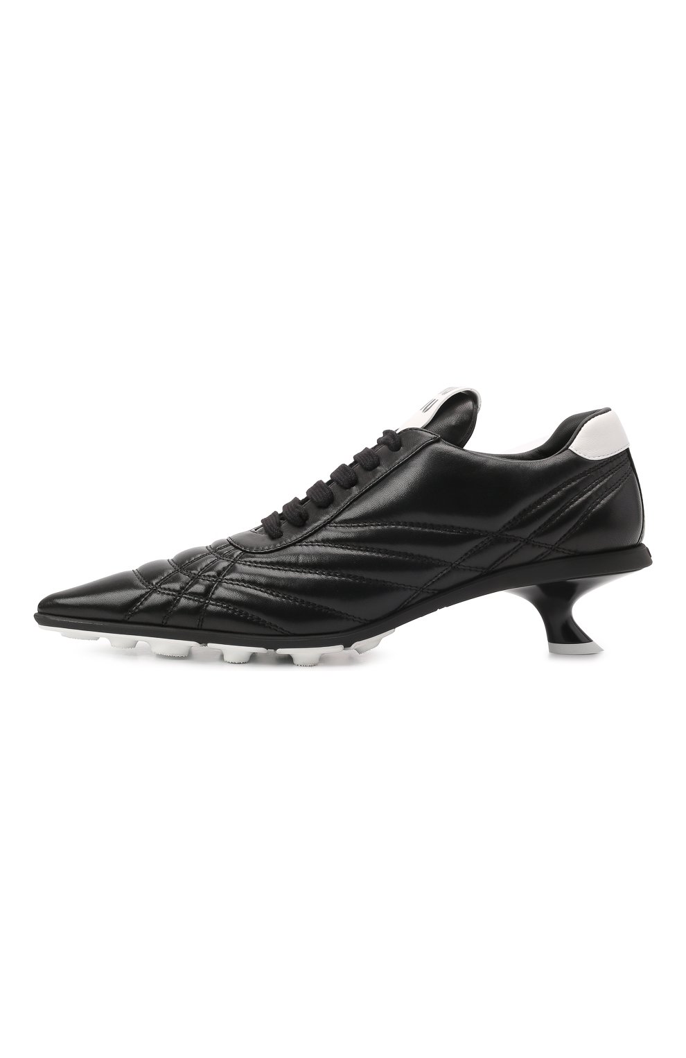Женские кожаные туфли MIU MIU черного цвета, арт. 5E521D-3F1F-F0002-055 | Фото 3 (Материал внешний: Кожа; Каблук высота: Низкий; Подошва: Плоская; Каблук тип: Kitten heel)