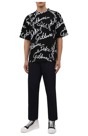 Мужские текстильные кеды portofino light DOLCE & GABBANA черно-белого цвета по цене 56500 руб., арт. CS1903/A0853 | Фото 2 Мужские текстильные кеды portofino light DOLCE & GABBANA черно-белого цвета, арт. CS1903/A0853 | Фото 2 (Материал внутренний: Натуральная кожа; Материал внешний: Текстиль; Подошва: Плоская)