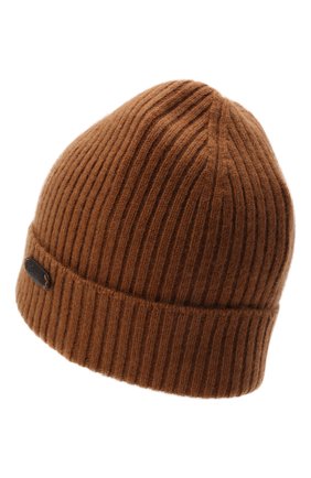 Мужская кашемировая шапка BRIONI коричневого цвета, арт. 04M80L/01K23 | Фото 2 (Материал: Кашемир, Шерсть, Текстиль; Кросс-КТ: Трикотаж)