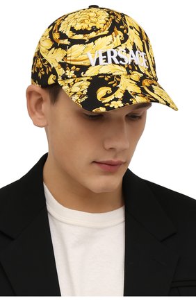 Мужской хлопковая бейсболка VERSACE желтого цвета по цене 35700 руб., арт. 1001590/1A01281 | Фото 2 Мужской хлопковая бейсболка VERSACE желтого цвета, арт. 1001590/1A01281 | Фото 2 (Материал: Текстиль, Хлопок)