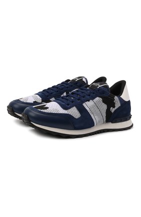 Мужские комбинированные кроссовки rockrunner VALENTINO синего цвета по цене 42650 руб., арт. WY0S0723/VCN | Фото 1 Мужские комбинированные кроссовки rockrunner VALENTINO синего цвета, арт. WY0S0723/VCN | Фото 1 (Подошва: Массивная; Материал внутренний: Натуральная кожа, Текстиль; Стили: Гранж)