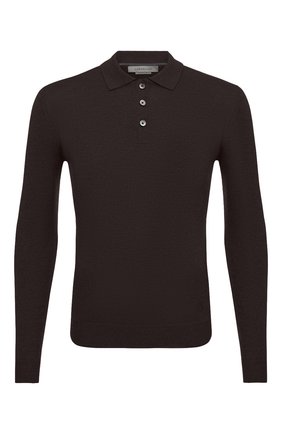 Мужское шерстяное поло CORNELIANI коричневого цвета по цене 41050 руб., арт. 88M529-1825126/00 | Фото 1 Мужское шерстяное поло CORNELIANI коричневого цвета, арт. 88M529-1825126/00 | Фото 1 (Материал внешний: Шерсть; Застежка: Пуговицы; Длина (для топов): Стандартные; Рукава: Длинные; Кросс-КТ: Трикотаж; Стили: Кэжуэл)