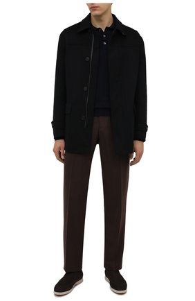 Мужское шерстяное поло CORNELIANI темно-синего цвета по цене 25250 руб., арт. 88M507-1825100/00 | Фото 2 Мужское шерстяное поло CORNELIANI темно-синего цвета, арт. 88M507-1825100/00 | Фото 2 (Материал внешний: Шерсть; Застежка: Пуговицы; Рукава: Длинные; Длина (для топов): Стандартные; Кросс-КТ: Трикотаж; Стили: Кэжуэл)