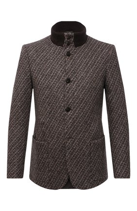 Мужской шерстяной пиджак GIORGIO ARMANI коричневого цвета по цене 145000 руб., арт. 1WGGG0PQ/J0043 | Фото 1 Мужской шерстяной пиджак GIORGIO ARMANI коричневого цвета, арт. 1WGGG0PQ/J0043 | Фото 1 (Длина (для топов): Стандартные; Материал подклада: Купро; Рукава: Длинные; Материал внешний: Шерсть; Пиджаки М: Приталенный; 1-2-бортные: Однобортные; Случай: Повседневный; Кросс-КТ: Трикотаж; Стили: Кэжуэл)