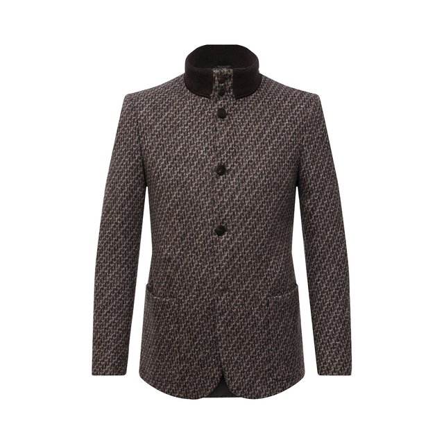 Шерстяной пиджак Giorgio Armani коричневого цвета