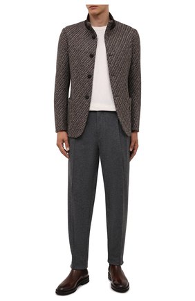 Мужской шерстяной пиджак GIORGIO ARMANI коричневого цвета по цене 181500 руб., арт. 1WGGG0PQ/J0043 | Фото 2 Мужской шерстяной пиджак GIORGIO ARMANI коричневого цвета, арт. 1WGGG0PQ/J0043 | Фото 2 (Длина (для топов): Стандартные; Материал подклада: Купро; Рукава: Длинные; Материал внешний: Шерсть; Пиджаки М: Приталенный; 1-2-бортные: Однобортные; Случай: Повседневный; Кросс-КТ: Трикотаж; Стили: Кэжуэл)