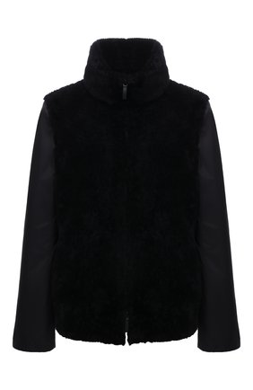 Женская дубленка из овчины GIORGIO ARMANI темно-синего цвета по цене 434000 руб., арт. BAB06P/BAP10 | Фото 1 Женская дубленка из овчины GIORGIO ARMANI темно-синего цвета, арт. BAB06P/BAP10 | Фото 1 (Материал подклада: Синтетический материал; Рукава: Длинные; Материал внешний: Натуральный мех; Материал утеплителя: Шерсть; Длина (верхняя одежда): Короткие; Стили: Кэжуэл)