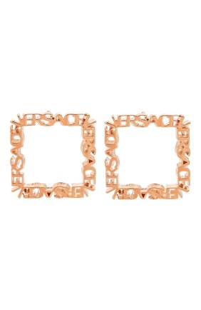 Женские серьги VERSACE золотого цвета по цене 40950 руб., арт. 1002272/1A00620 | Фото 1 Женские серьги VERSACE золотого цвета, арт. 1002272/1A00620 | Фото 1 (Материал: Металл)