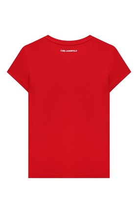 Детская хлопковая футболка KARL LAGERFELD KIDS красного цвета по цене 5270 руб., арт. Z15322 | Фото 2 Детская хлопковая футболка KARL LAGERFELD KIDS красного цвета, арт. Z15322 | Фото 2 (Материал внешний: Хлопок, Синтетический материал; Рукава: Короткие; Девочки Кросс-КТ: футболка-одежда; Ростовка одежда: 9 лет | 134 см, 12 лет | 152 см, 13 - 15 лет | 158 см, 5 лет | 110 см, 7 лет | 122 см)