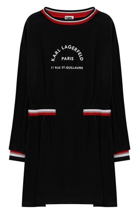 Детское платье из вискозы KARL LAGERFELD KIDS черного цвета по цене 9810 руб., арт. Z12192 | Фото 1 Детское платье из вискозы KARL LAGERFELD KIDS черного цвета, арт. Z12192 | Фото 1 (Материал внешний: Вискоза; Рукава: Длинные; Девочки Кросс-КТ: Платье-одежда; Случай: Повседневный; Ростовка одежда: 9 лет | 134 см, 12 лет | 152 см, 13 - 15 лет | 158 см, 16 лет | 164 см, 7 лет | 122 см)
