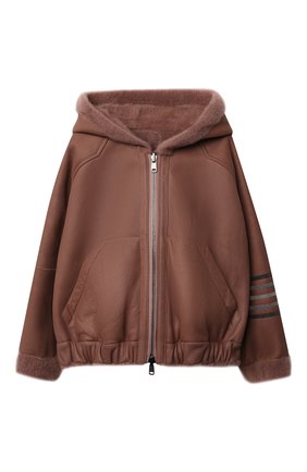 Детская двусторонняя дубленка BRUNELLO CUCINELLI коричневого цвета по цене 256000 руб., арт. BPMRAY617A | Фото 1 Детская двусторонняя дубленка BRUNELLO CUCINELLI коричневого цвета, арт. BPMRAY617A | Фото 1 (Рукава: Длинные; Материал утеплителя: Натуральный мех; Кросс-КТ: Сезон: зима; Материал внешний: Натуральная кожа; Ростовка одежда: 6 лет | 116 см)