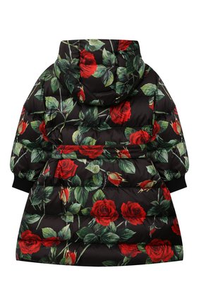 Детское пуховое пальто DOLCE & GABBANA черного цвета по цене 59250 руб., арт. L5JBJM/FSSGK/8-14 | Фото 2 Детское пуховое пальто DOLCE & GABBANA черного цвета, арт. L5JBJM/FSSGK/8-14 | Фото 2 (Материал утеплителя: Пух и перо; Материал внешний: Синтетический материал; Материал подклада: Синтетический материал; Рукава: Длинные; Девочки Кросс-КТ: Пуховик-верхняя одежда; Кросс-КТ: Сезон: зима; Ростовка одежда: 10 - 11 лет | 140 - 146см, 12 лет | 152 см, 8 лет | 128 см)