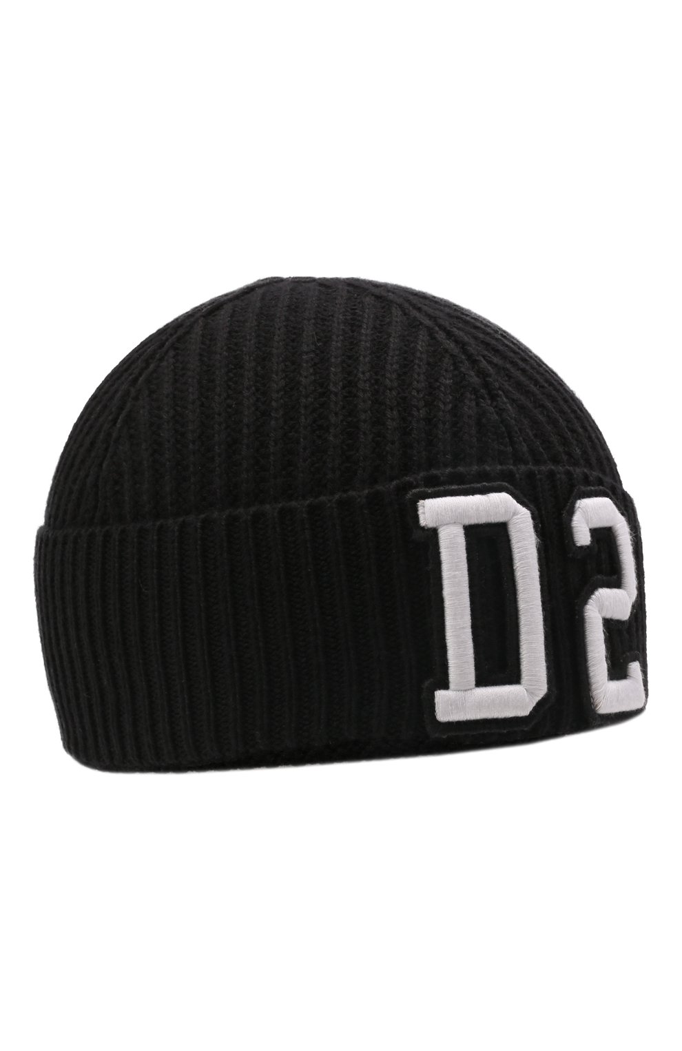 Детского шапка из шерсти и хлопка DSQUARED2 черного цвета, арт. DQ0452-D00WC | Фото 1 (Материал: Текстиль, Шерсть, Хлопок)