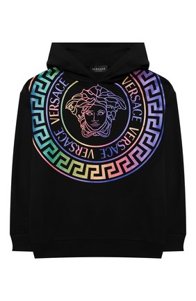 Детский хлопковое худи VERSACE черного цвета по цене 27900 руб., арт. 1000352/1A01337/4A-6A | Фото 1 Детский хлопковое худи VERSACE черного цвета, арт. 1000352/1A01337/4A-6A | Фото 1 (Материал внешний: Хлопок; Рукава: Длинные; Девочки Кросс-КТ: Худи-одежда; Ростовка одежда: 4 года | 104 см, 5 лет | 110 см, 6 лет | 116 см)