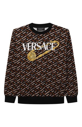 Детский хлопковый свитшот VERSACE коричневого цвета по цене 24450 руб., арт. 1000049/1A01885/8A-14A | Фото 1 Детский хлопковый свитшот VERSACE коричневого цвета, арт. 1000049/1A01885/8A-14A | Фото 1 (Материал внешний: Хлопок; Рукава: Длинные; Мальчики Кросс-КТ: Толстовка-одежда; Ростовка одежда: 10 - 11 лет | 140 - 146см, 12 лет | 152 см, 16 лет | 164 см, 8 лет | 128 см)