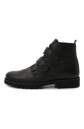 Детские кожаные ботинки BEBERLIS черного цвета, арт. 21550/28-30 | Фото 2 (Материал утеплителя: Натуральный мех; Материал внешний: Кожа)
