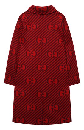 Детское шерстяное пальто GUCCI красного цвета по цене 120600 руб., арт. 660978/XWAPD | Фото 2 Детское шерстяное пальто GUCCI красного цвета, арт. 660978/XWAPD | Фото 2 (Материал внешний: Шерсть; Материал подклада: Купро; Рукава: Длинные; Стили: Классический; Кросс-КТ: Сезон: демисезон; Ростовка одежда: 10 - 11 лет | 140 - 146см, 12 лет | 152 см, 6 лет | 116 см, 8 лет | 128 см)
